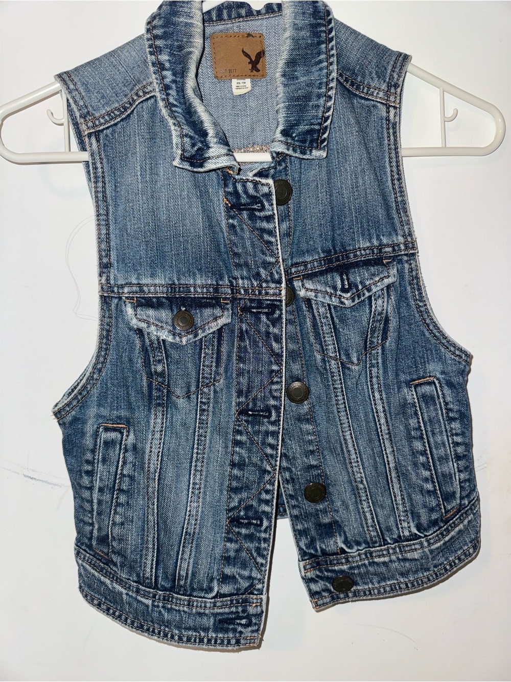 American eagle Women’s Blue Denim Vest - Unbranded